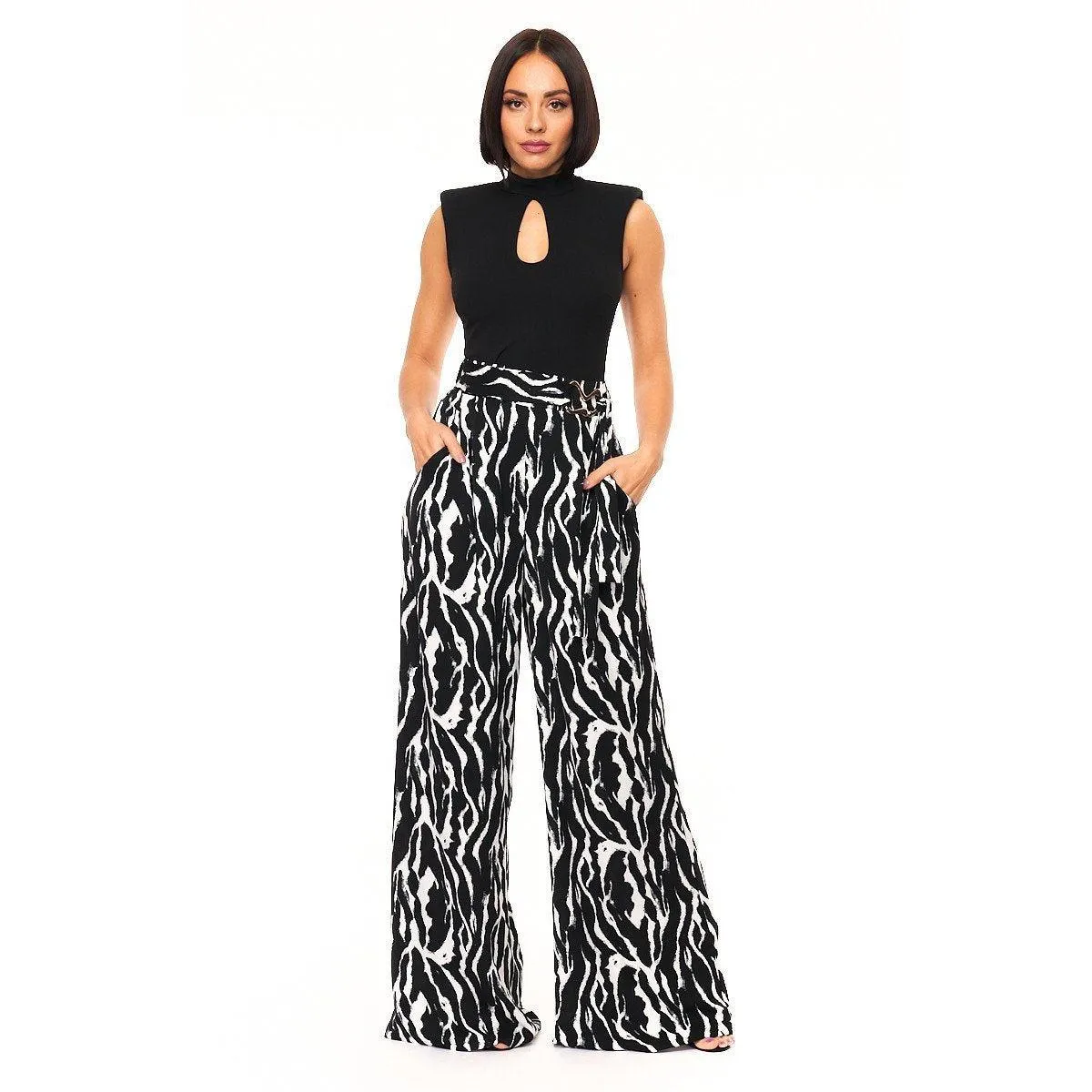 Woven Print Fashion Pants